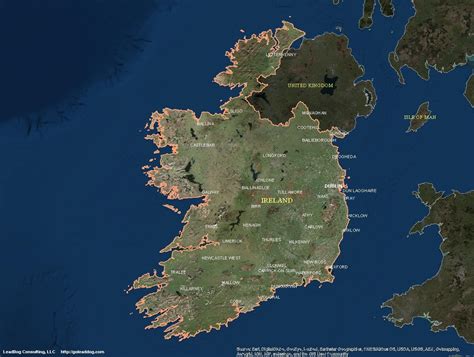 Irland Satelliten-karte