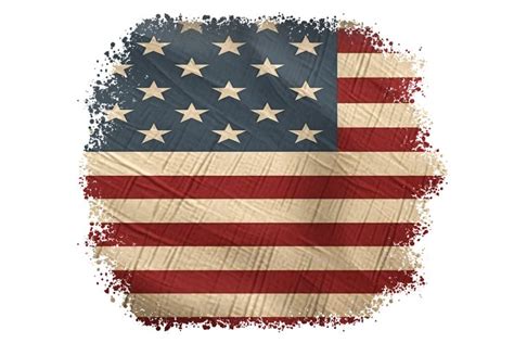 Vintage American Flag Sublimation PNG