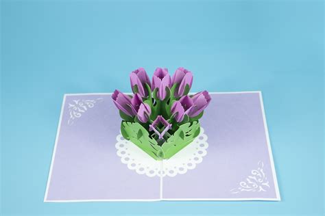 Tulips pop up card, flower pop up cards manufacturer | Pop up cards, Cards, Pop up