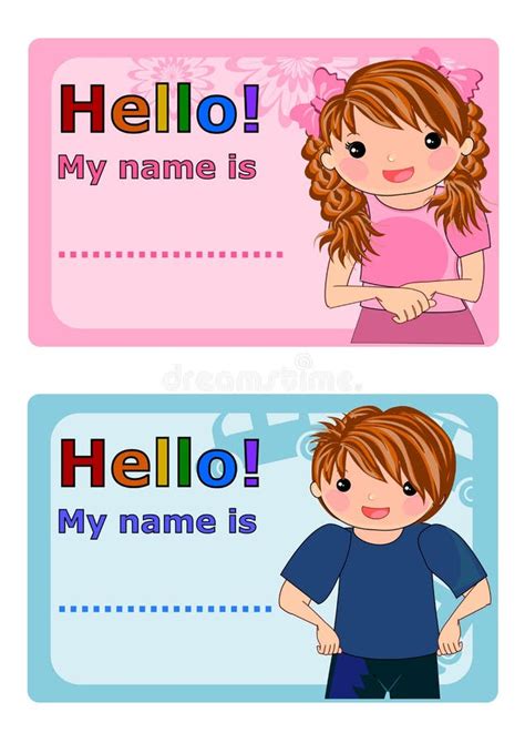 Name Tags for Kids stock illustration. Illustration of label - 67042499