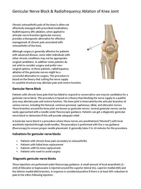 Genicular Nerve Block | Medicine | Diseases And Disorders