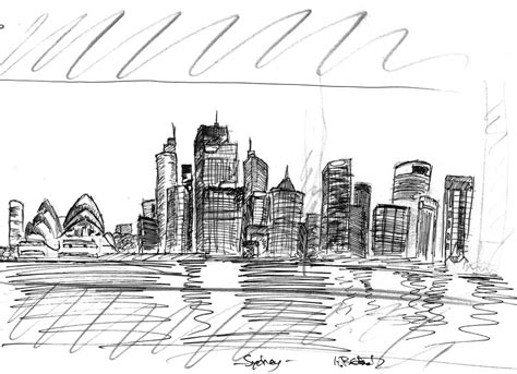 Sydney Skyline - Sketch by BlackMonk13 on DeviantArt