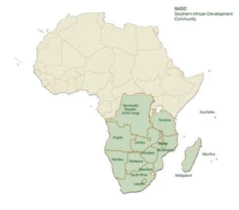 Map of SADC countries in Africa | Download Scientific Diagram