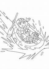 Diego On Raft Coloring Page  Free Printable Pages For Kids sketch template
