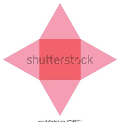 Net Figure Square Pyramid Geometry Nets Stock Vector (Royalty Free ...