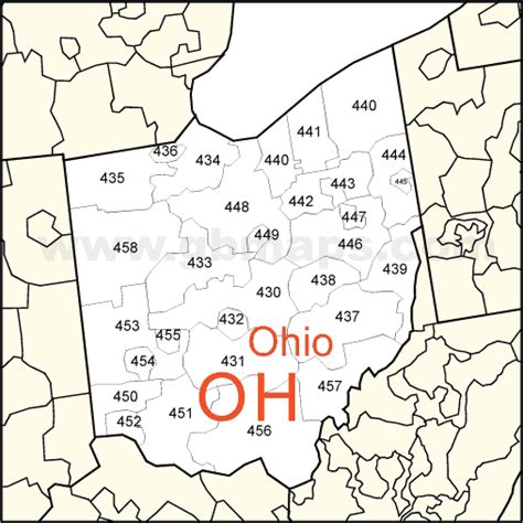 Ohio Zip Code Map Printable
