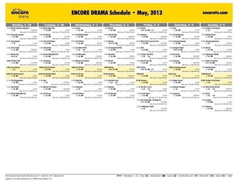 Encore Schedule July 2012 Starz