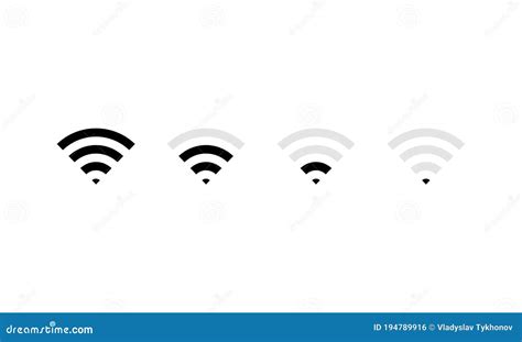 Wifi Signal Strength Icon Set. Wi-Fi Level Symbol. Vector EPS 10 Stock ...