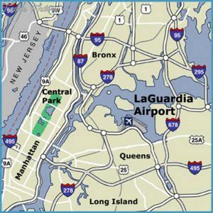 New York map laguardia - TravelsFinders.Com