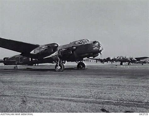 England. C. 1945-04. Lancaster bomber aircraft of No. 467 Squadron RAAF at RAF Station ...