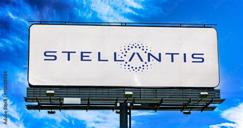 Advertisement billboard displaying logo of Stellantis Stock Photo ...