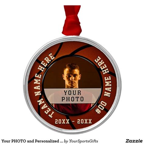 Your PHOTO and Personalized Basketball Ornaments | Zazzle.com | Personalized basketball gifts ...