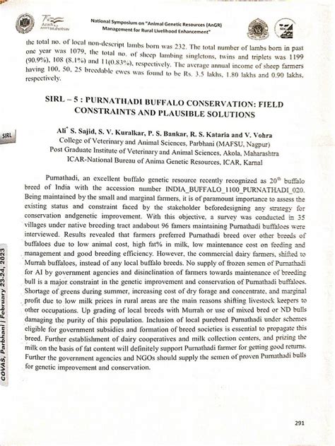 (PDF) Purnathadi buffalo conservation: Field constraints and plausible ...