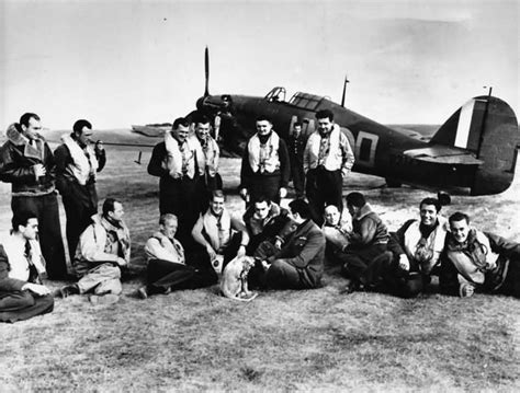 Pilots of No 310 Czech Squadron in front of Hurricane Mk I P3143 NN-D ...