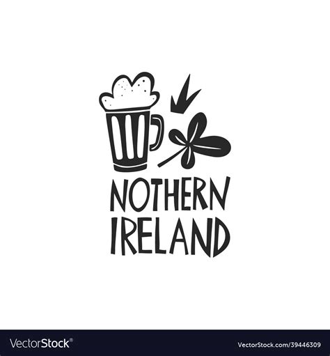 Hand drawn logo for northern ireland travel Vector Image