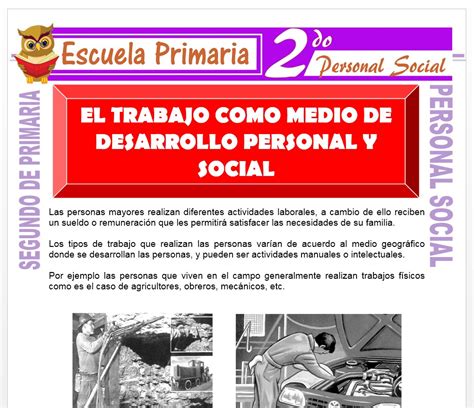 El Trabajo para Segundo de Primaria – Escuela Primaria