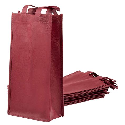 Wine Tote Bags - 10-Pack Non-Woven Double Bottle Wine Totes, Reusable Wine Carrying Bags, Ideal ...