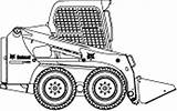 Bobcat Coloring Loader Pages Construction Clipart Excavator Tractor  sketch template
