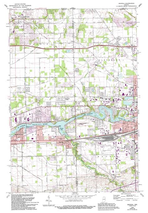 Osceola topographic map, IN - USGS Topo Quad 41086f1