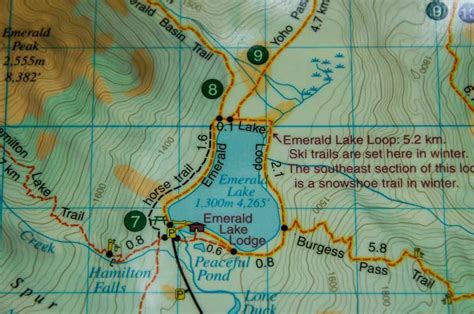 a map showing the location of emerald lake loop