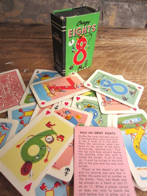 Vintage 1951 Crazy Eights Card Game Complete Set by Whitman