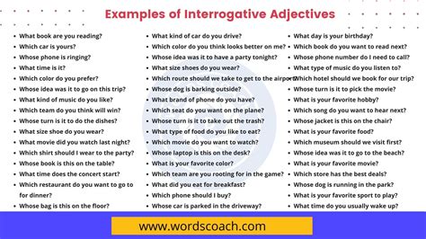 100+ Examples of Interrogative Adjectives - Word Coach