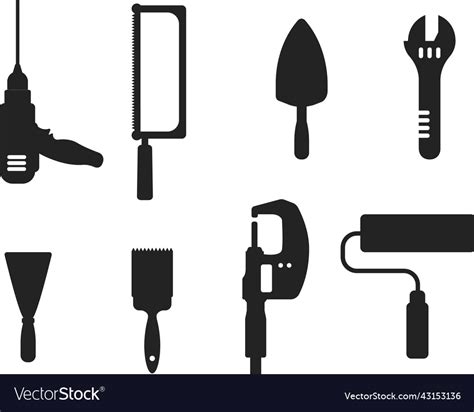 Tools silhouettes collections Royalty Free Vector Image