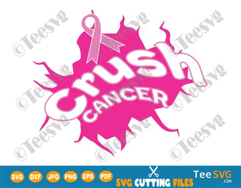 Crush Cancer SVG Breast Cancer Awareness SVG Pinktober PNG Cancer ...