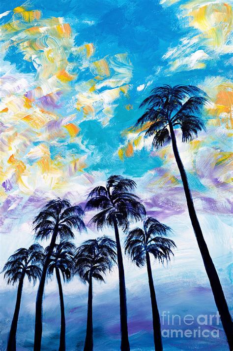 Oceanside Palm Trees Painting by Art by Danielle - Fine Art America