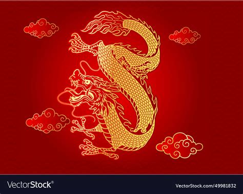 Chinese new year of the dragon fireworks Vector Image