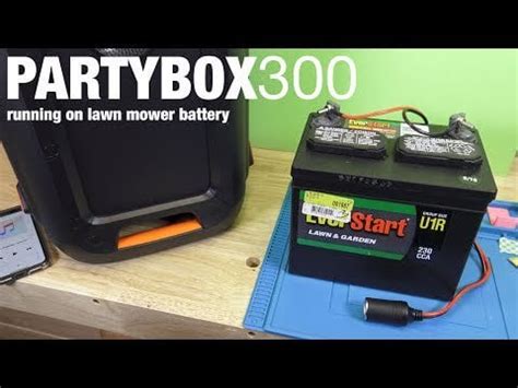 JBL Partybox 300 - Running on a Lawnmower Battery : r/JBL