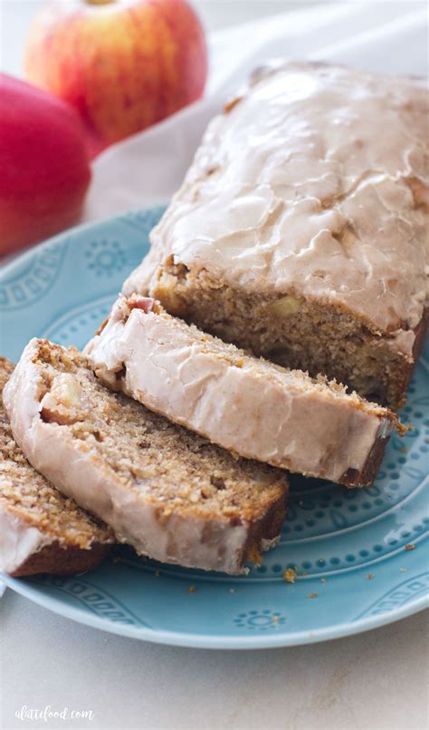 Sweet banana bread meets apple pie and makes the best fall dessert! Topped with a vanilla glaze ...