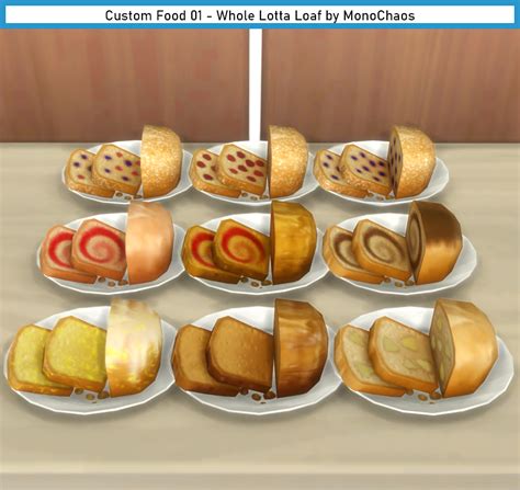 Custom Food 01 – Whole Lotta Loaf by MonoChaos – MonoChaos's Sims CC