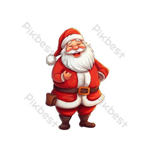 Christmas Santa Claus Happy Big Eyes Cartoon PNG Images | PSD Free ...