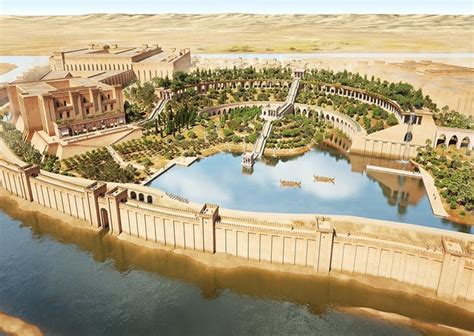 A recreation of Nineveh, Assyria around 700 BC. The Hanging Gardens of ...