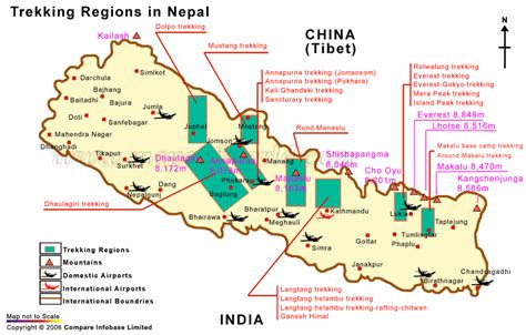 Nepal Trekking Map, Trekking in Nepal