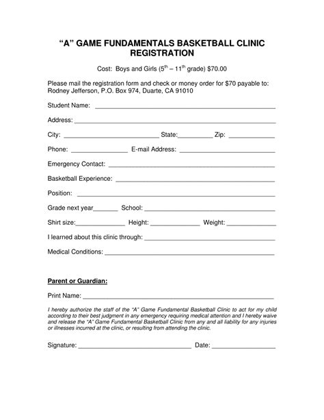 FREE 11+ Basketball Registration Forms in PDF | MS Word | Excel