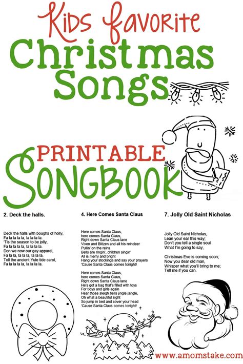 printable Christmas songbook | Christmas songs for kids, Christmas carols lyrics, Christmas songbook