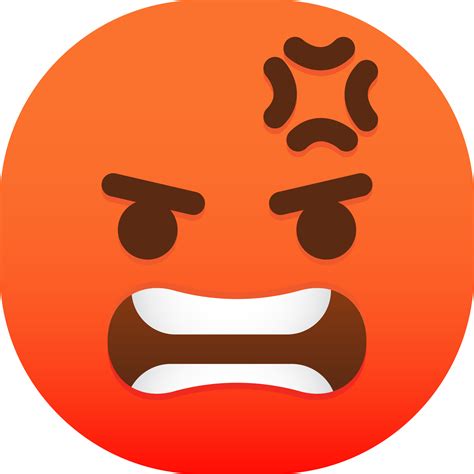 Angry red face emoticon 19782565 PNG
