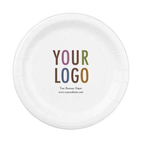 Small Paper Plate 7" with Company Logo Low Minimum | Zazzle.com | Custom plates, Paper plates ...