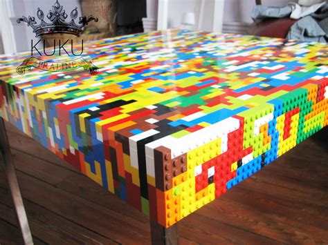 Table basse "LEGO" de salon ou d'appoint Lego Shelves, Lego Storage, Table Lego, Diy Table ...