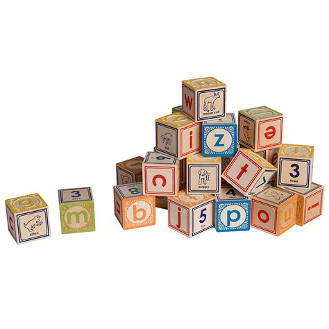 LOWERCASE ALPHABET BLOCKS | Classic Embossed Wooden ABC Blocks | UncommonGoods