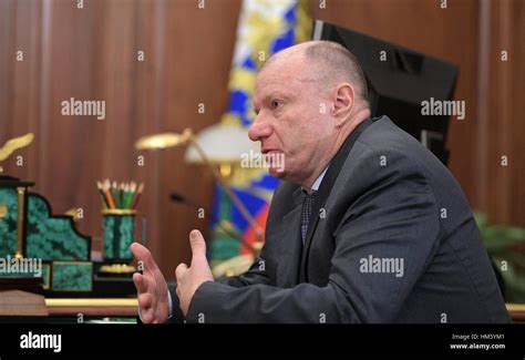 Norilsk Nickel CEO Vladimir Potanin during a meeting with Russian ...