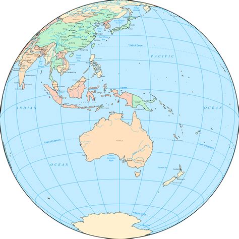 Large detailed location map of Australia and Oceania. Australia and ...