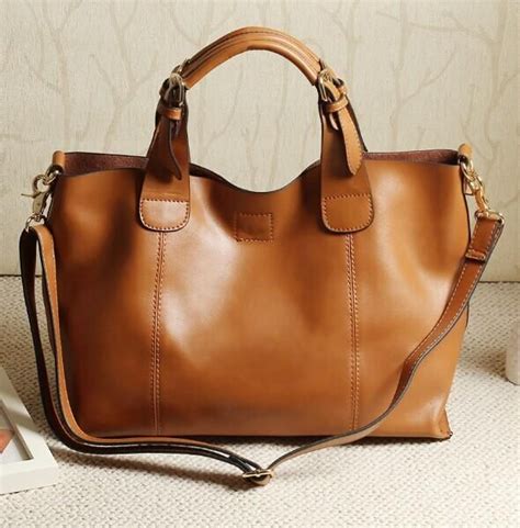 Genuine Leather Hasp Composite Handbag | Leather bag women, Genuine ...