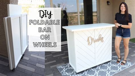 DIY FOLDABLE BAR ON WHEELS Stores away easily! - YouTube