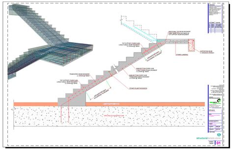 Reinforced Concrete Stairs Cross Section Reinforcement Detail