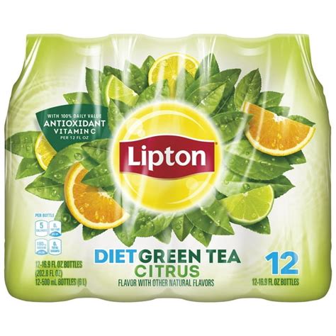 Lipton Diet Green Tea Citrus Iced Tea, 16.9 oz, 12 Pack - Walmart.com