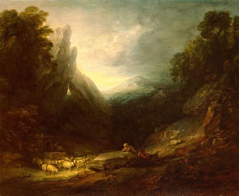 Gainsborough, Romantic Landscape with Sheep at a Spring. (With images) | Thomas gainsborough ...