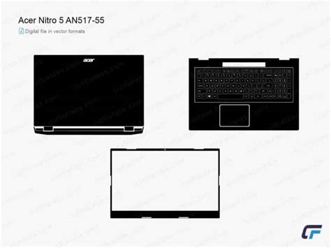 Acer Nitro 5 AN517-42, 55 (2022) Cut File Template | Cut File Labs